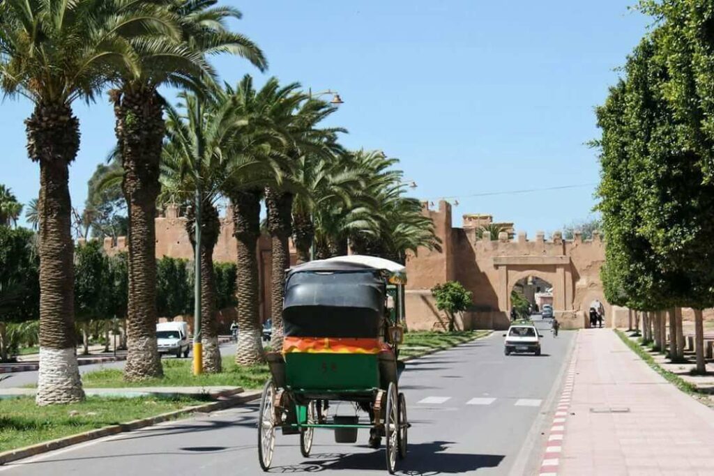 View of Taroudant, Morocco, featuring its ancient city walls, vibrant souks, and relaxed atmosphere, making it one of the cheap cities in Morocco to visit.